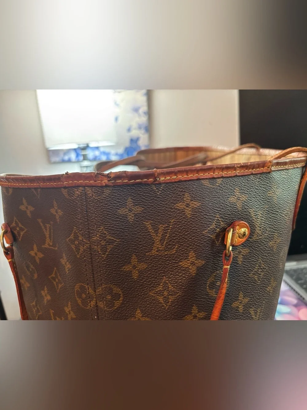 Authentic Louis Vuitton Neverfull GM Monogram Canvas Shoulder Bag -Code SD4018 - Picture 7 of 16